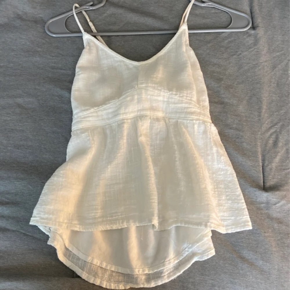 Abercrombie linen blend tie back tank